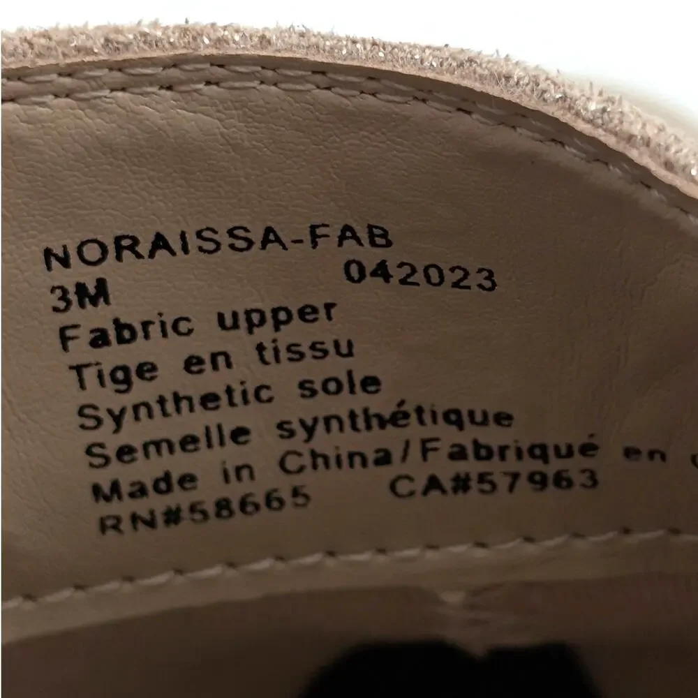 Nordstrom Raissa Girls Ankle Boots Shimmer Glitter Side Zip Tan Size US3M EU18